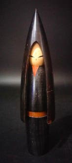 Shozan Shido - Beeldje, Waardevolle prachtige kokeshi met, Antiek en Kunst