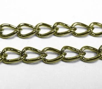 50 cm Jasseron ketting 5,5 x 3,5 x 0,5 mm – geelkoper kleu, Ophalen of Verzenden, Nieuw, Overige typen