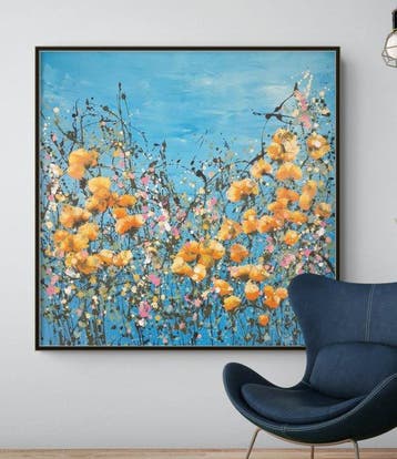 Irina Morisch - Glowing garden -square original floral art