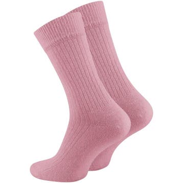 2 paar Merinowollen sokken met Kasjmier - Roze, Kleding | Dames, Verzenden, Nieuw