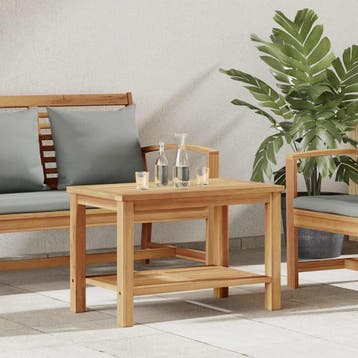 vidaXL Salontafel met opslag Bruin 70 x 40 x 45 cm Massief, Verzenden, Nieuw