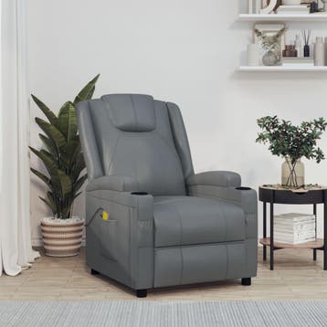 vidaXL Massagestoel kunstleer antracietkleurig, Verzenden, Nieuw