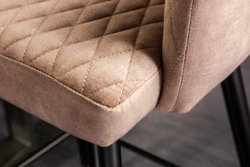 Design barkruk PARIS grijs fluweel met decoratieve quilting, Ophalen of Verzenden, Nieuw