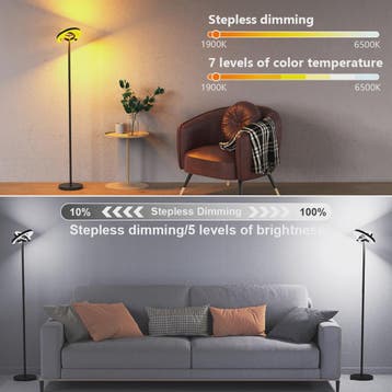 Moderne LED Vloerlamp met Touch & Afstandsbediening - Instel, Huis en Inrichting, Lampen | Vloerlampen, Verzenden, Nieuw