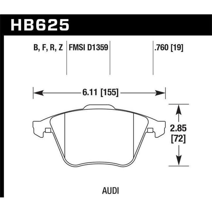 Hawk 2001-2010 Audi S3 European HPS 5.0 Front Brake Pads, Auto-onderdelen, Remmen en Aandrijving, Ophalen of Verzenden