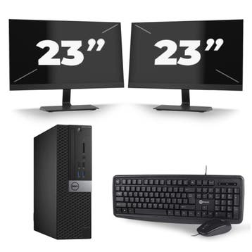 Dell Optiplex 3040 SFF -   i7-6e  - 8GB  - 256GB  + 2x 23 in, Computers en Software, Qwerty, Verzenden, 8 GB, Refurbished