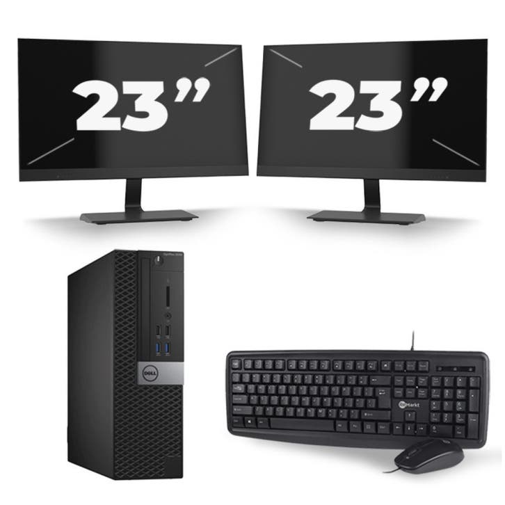 Dell Optiplex 3040 SFF -   i7-6e  - 8GB  - 256GB  + 2x 23 in, Computers en Software, Windows Laptops, SSD, Qwerty, Refurbished