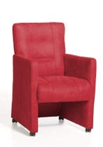 Eetkamerstoel Donna met wieltjes - eetkamerstoelen - Rood, Huis en Inrichting, Nieuw, Rood, Stof
