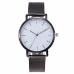 Fako - Horloge - Mesh - Vintage - Staal - Ø 40mm - Zwart/Wit, Verzenden, Nieuw