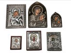 Icoon - Moeder Gods, Christus Pantokrator - Verzilverd