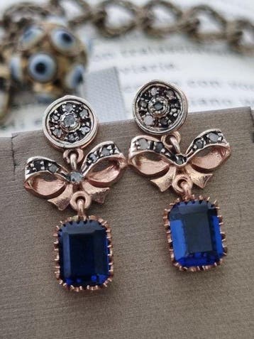 Zonder minimumprijs - Oorbellen - 9 kt. Zilver, Roségoud, Nieuw