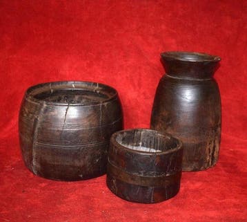 Set van 3 zeer oude LOTA: voedseldozen, theedozen,