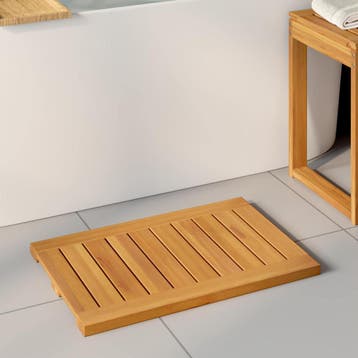 vidaXL Badmat 2 st Naturel 60 x 40 cm Massief Acaciahout, Huis en Inrichting, Verzenden, Nieuw, Bruin
