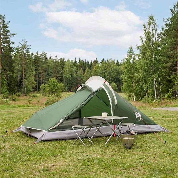 vidaXL Backpacking Tent Groen 4-persoons 185T Polyester met, Caravans en Kamperen, Tenten, Nieuw, tot en met 2, Verzenden