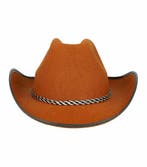 Cowboyhoed - Western hoed van vilt onesize - Bruin, Nieuw