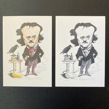Italië - Entertainers - Postkaarten met karikaturen van, Gelopen