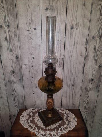 Petroleumlamp - Vernikkeld messing
