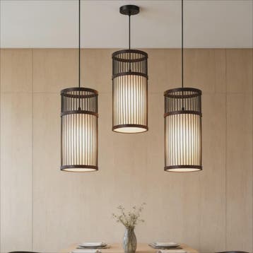 Sfeervolle Bamboe Hanglamp 18x42cm - Chinese Stijl Plafondla, Verzenden, Nieuw