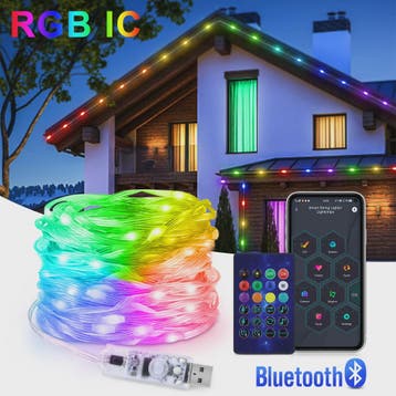 Slimme LED Kerstverlichting met Afstandsbediening & Bluetoot, Verzenden, Nieuw