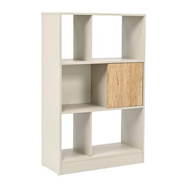 Boekenkast Karena 112x70x30 cm Crèmewit/Eikenlook [en.casa], Verzenden, Nieuw