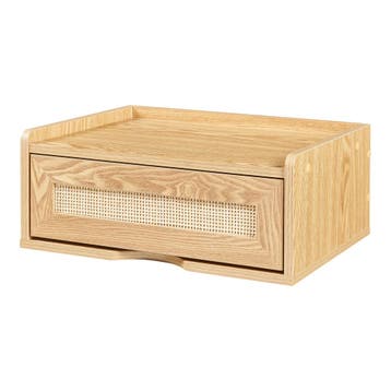 Wandrek Ljuredsø met lade 40x30x17 cm eikenkleurig en rotan, Verzenden, Nieuw