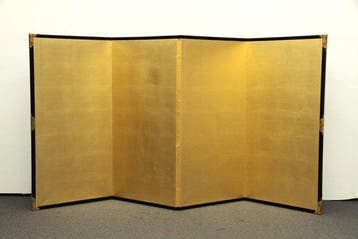 Bybu kamerscherm - Gouden vierpaneels vouwscherm (Byobu)