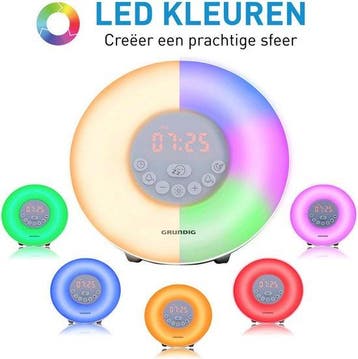 2dekans | Grundig Digitale Licht Wekker met 10 Natuurlijke, Ophalen of Verzenden, Zo goed als nieuw