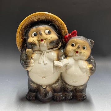 Shigaraki Ware - Tanuki-beeld | Japanse wasbeerhond - Shwa