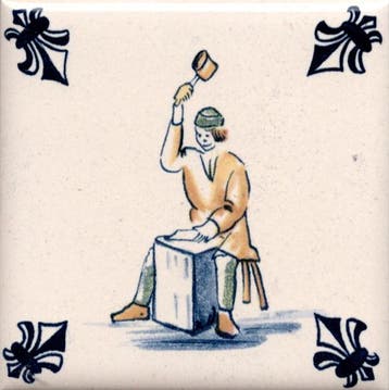 KLM Airline Business Class Delft Blue Tile Coaster - 75×75, Verzenden, Zo goed als nieuw