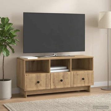 vidaXL TV-kast 102 x 34,5 x 50 cm Artisanaal eiken Bewerkt, Minder dan 50 cm, Verzenden, Nieuw, Minder dan 100 cm