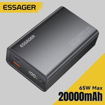 Essager Powerbank 20000mAh PD 65W Fast Charge - Draagbare Ex, Telecommunicatie, Verzenden, Nieuw