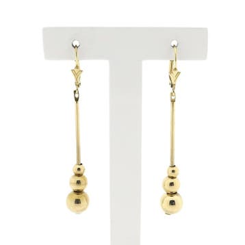 8 karaat oorbellen met bollen, Sieraden, Tassen en Uiterlijk, Oorbellen, Ophalen of Verzenden, Gebruikt, Geel, Goud
