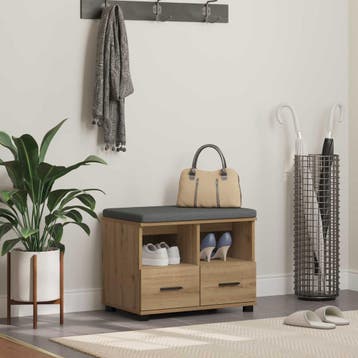 vidaXL Halbank Artisan Eik 60 x 38 x 46 cm, Verzenden, Nieuw