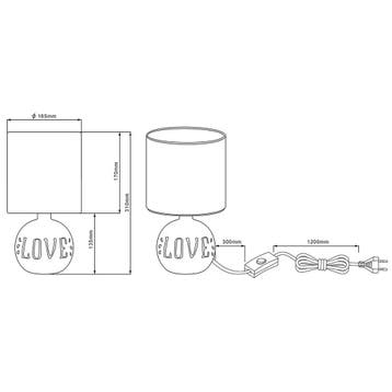 LED Tafellamp - Trion Ernami Love - E14 Fitting - Rond - Mat, Huis en Inrichting, Ophalen of Verzenden, Nieuw, Keramiek, Overige fittingen