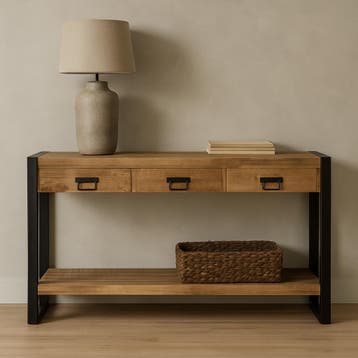 Mangohout Sidetable Britt 150 cm, Verzenden, Nieuw, Overige houtsoorten, Industriële meubels