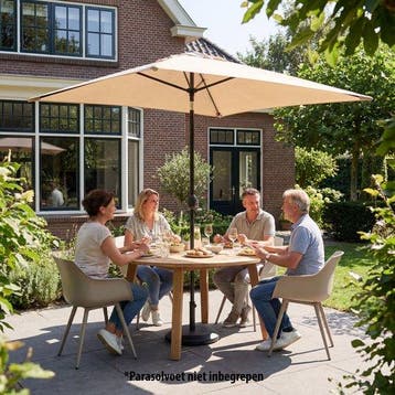 2dekans | Tristar Stokparasol - Vierkant - 200x200cm -, Tuin en Terras, Partytenten, Ophalen of Verzenden, Zo goed als nieuw