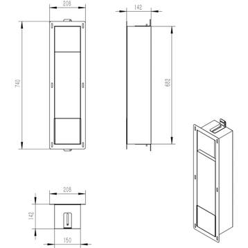 Xellanz Rocko Inbouwbox Toilet- en/of Reserverolhouder, Huis en Inrichting, Badkamer | Badtextiel en Accessoires, Ophalen of Verzenden