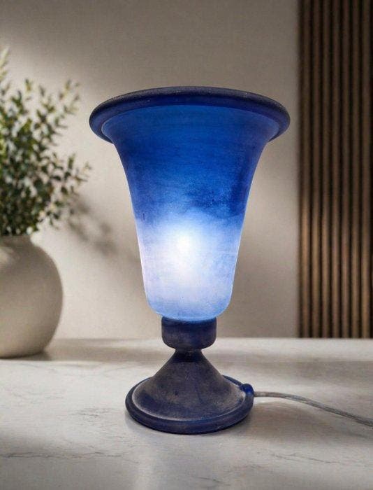 Tafellamp - Glas - scavo art lamp kobaltbleu, Antiek en Kunst, Antiek | Lampen