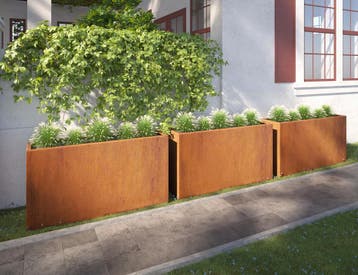Adeqo cortenstaal plantenbak rechthoek 150 x 40 x 80 cm, 100 cm of meer, Verzenden, Nieuw, Metaal