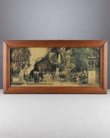 Fotolijst - Hout, Glas - Lourdes grotto - 65 x 28 cm