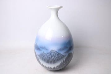 Vaas - Porselein - Japan - Zonopganglandschap, Antiek en Kunst