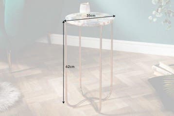 Ronde bijzettafel NOBLE I 35cm edelsteen agaat opvouwbaar, Ophalen of Verzenden, Nieuw