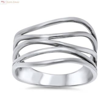 Zilveren sier draad  ring, Verzenden, Nieuw, Zilver