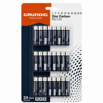 24 Grundig AAA Batterijen - Alkaline LR03 - 1,5V, Verzenden, Nieuw
