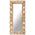 vidaXL Spiegel handgesneden 110x50 cm massief mangohout, Huis en Inrichting, Woonaccessoires | Spiegels, Verzenden, Nieuw
