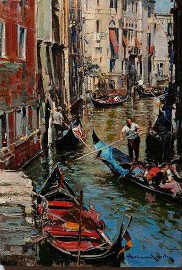 Vincenzo Aprile (1952) - Gondolieri a Venezia