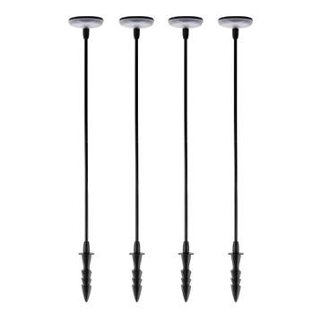 4x Sunflower Solar Tuinlamp Zwart Tuinverlichting, Verzenden, Nieuw