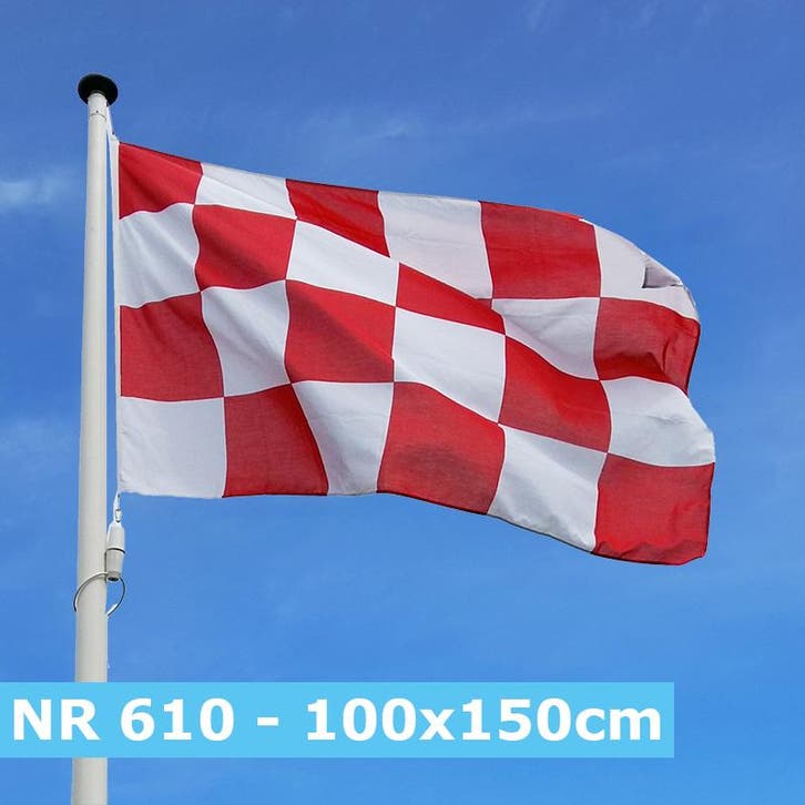NR 610: Vlag Noord-Brabant 100x150cm standaard, Diversen, Vlaggen en Wimpels, Nieuw