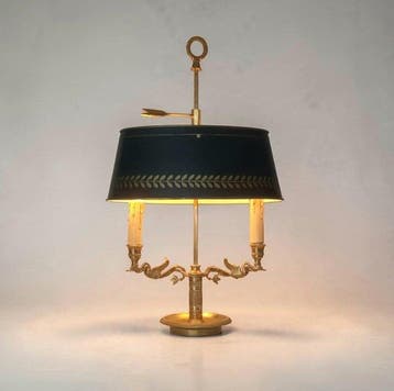 Bouilotte lamp - Bouillotte Empire-stijl - Dubbel vuur -, Antiek en Kunst