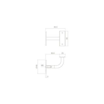 Intersteel Leuninghouder gebogen vierkant hol zadel - RVS, Verzenden, Nieuw